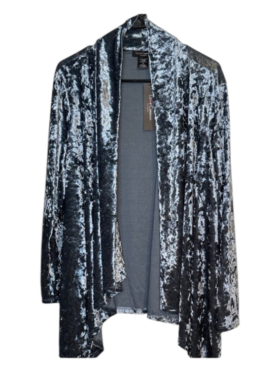 Love Cameron Sweaters - Love Cameron Velvet Open-Front Women's Cardigan In A Blue Tone Size M New